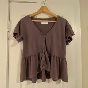 Lucky Brand Flouncy Purple Blouse